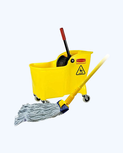 yellow Heavy-Duty Mop Bucket with Wringer